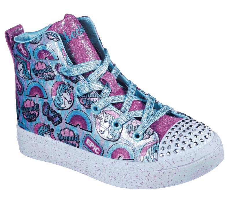 Skechers Flickor Ljus Turkos/Olika Färger Sneakers - Twinkle Toes: Twi-Lites - Unicorn Vibes - Sveri